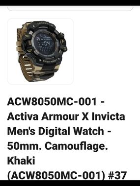 Invicta Men's Digital Camouflage Sport Watch - Black & Khaki